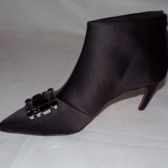 TED BAKER Satin Rhinestone Booties Kitten Heel 7 NEW - Picture 10 of 11